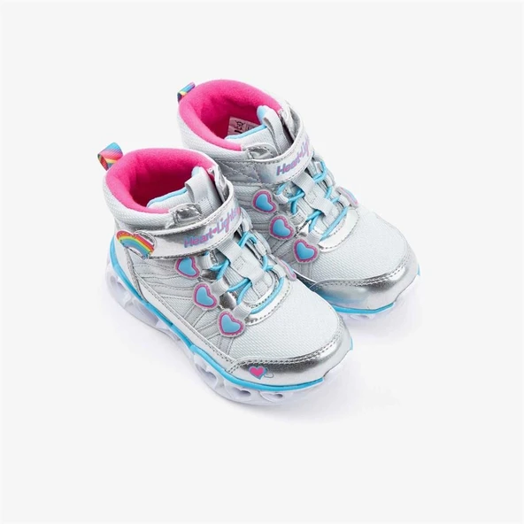 Skechers Heart Lights Küçük Kız Çocuk Gri Işıklı Bot ürün görseli 1
