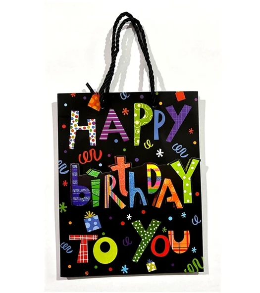Happy Birthday Karton Hediye Poşeti 18X23Cm - 2 adet ürün görseli 1