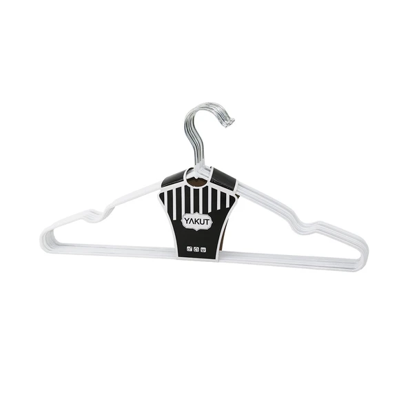 BEYAZ 10PCS SİLİKON KAPLAMALI METAL ELBİSE ASKISI 40CM (5517) ürün görseli 1