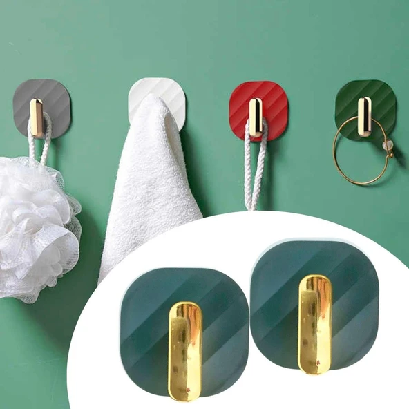 2li Yapışkanlı Retro Askılık Dolap Kapak Kulpu Yeşil (5517) ürün görseli 1