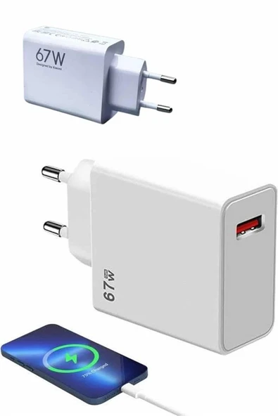 67w Hızlı Şarj Yüksek Voltaj Korumalı Type C Şarj Adaptörü ürün görseli 1