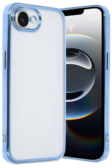 Mey İthalat®   iPhone 16E Kılıf  Lensli Silikon - Açık Mavi ürün görseli 1