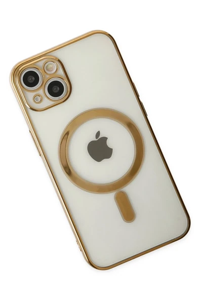 Mey İthalat®   iPhone 14 Plus Kılıf Magneticsafe Lazer Silikon - Gold ürün görseli 1