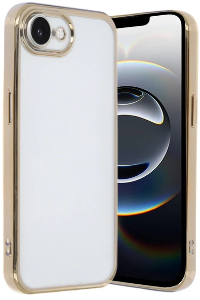 Mey İthalat®   iPhone 16E Kılıf  Lensli Silikon - Gold ürün görseli 1