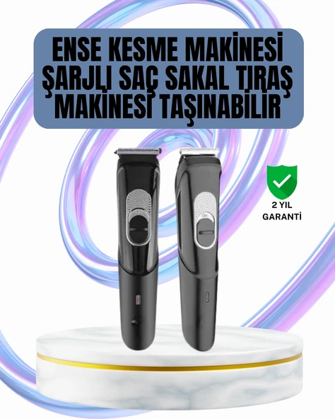 Ergonomik Tasarımlı, 3 Taraklı Profesyonel Şarjlı Saç Sakal Tıraş Makinesi ürün görseli 1