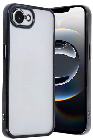 Mey İthalat®   iPhone 16E Kılıf  Lensli Silikon - Siyah ürün görseli 1