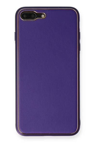 Mey İthalat®   iPhone 7 Plus Kılıf Coco Deri Silikon Kapak - Mor ürün görseli 1