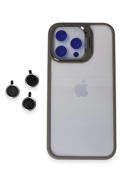 Mey İthalat®   iPhone 15 Pro Max Kılıf Roblox Lens Standlı Kapak - Titan Gri ürün görseli 1