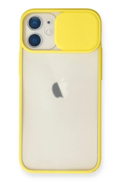 Mey İthalat®   iPhone 11 Kılıf Palm Buzlu Kamera Sürgülü Silikon - Sarı ürün görseli 1