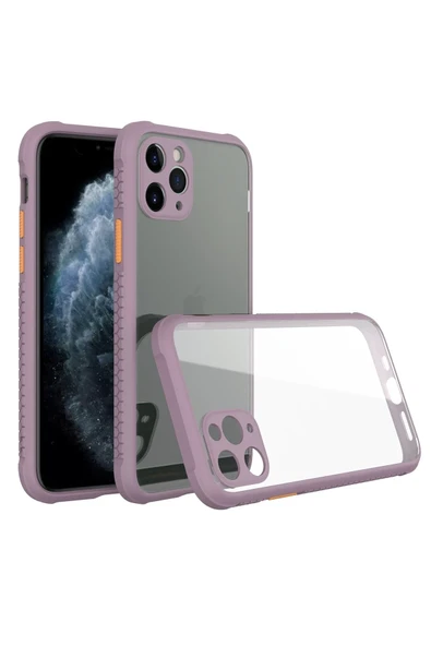 Mey İthalat®   iPhone 11 Pro Kılıf Miami Şeffaf Silikon - Açık Mor ürün görseli 1