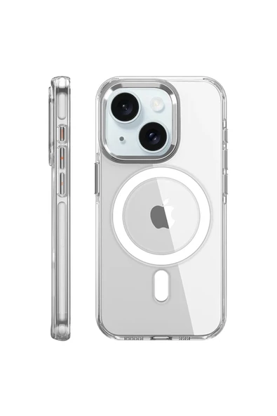 Mey İthalat®   iPhone 15 Pro Kılıf Crystal Magsafe Kapak - Şeffaf ürün görseli 1