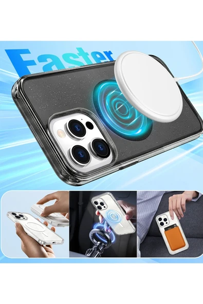 Mey İthalat®   iPhone 16 Pro Star Magsafe Kapak - Siyah ürün görseli 1