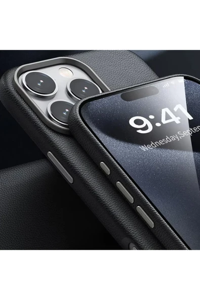 Mey İthalat®   iPhone 16 Pro Max Wonder Deri Magsafe Kapak - Bronz ürün görseli 1
