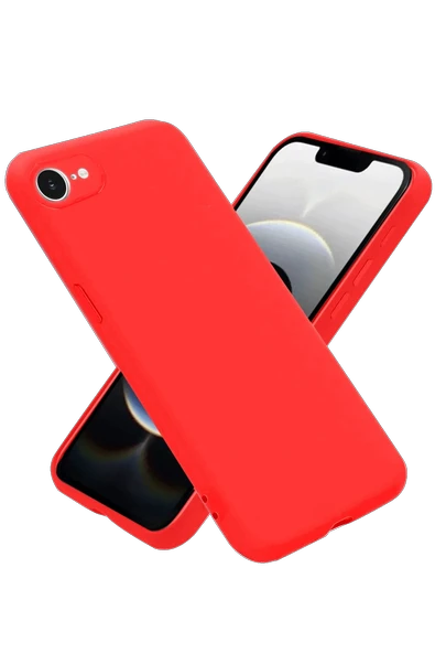 Mey İthalat®   iPhone 16E Kılıf First Silikon - Kırmızı ürün görseli 1