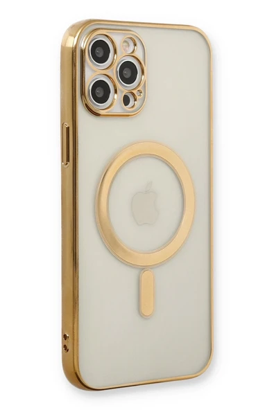 Mey İthalat®   iPhone 12 Pro Kılıf Magneticsafe Lazer Silikon - Gold ürün görseli 1