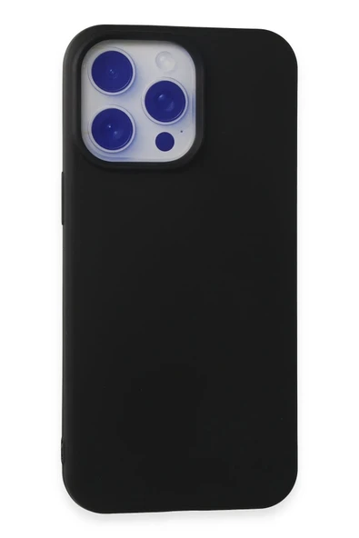 Mey İthalat®   iPhone 15 Pro Max Kılıf Nano içi Kadife Silikon - Siyah ürün görseli 1