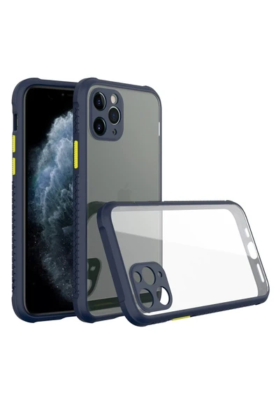 Mey İthalat®   iPhone 11 Pro Kılıf Miami Şeffaf Silikon - Lacivert ürün görseli 1