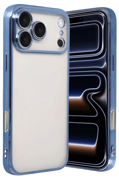 Mey İthalat®   iPhone 17 Pro Max  Lensli Silikon - Açık Mavi ürün görseli 1
