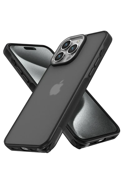 Mey İthalat®   iPhone 15 Pro Kılıf Elegant Kapak - Siyah ürün görseli 1