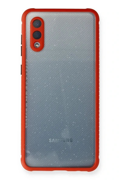 Mey İthalat®  Samsung Galaxy A02 Kılıf Miami Şeffaf Silikon - Kırmızı ürün görseli 1
