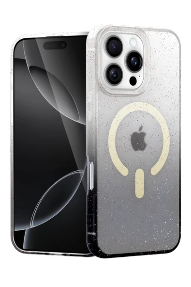 Mey İthalat®   iPhone 16 Pro Max Pummel Shiny Magsafe Kapak - Siyah ürün görseli 1