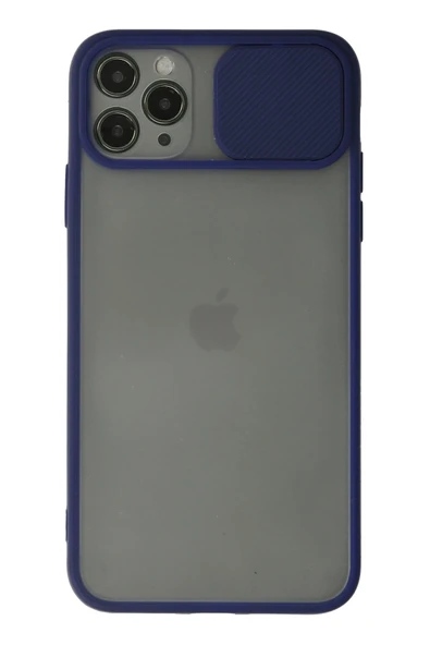 Mey İthalat®   iPhone 11 Pro Max Kılıf Palm Buzlu Kamera Sürgülü Silikon - Lacivert ürün görseli 1