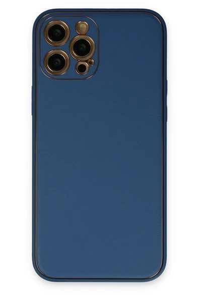 Mey İthalat®   iPhone 12 Pro Kılıf Coco Deri Silikon Kapak - Açık Mavi ürün görseli 1