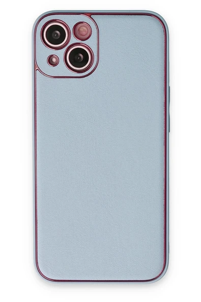 Mey İthalat®   iPhone 14 Plus Kılıf Coco Deri Silikon Kapak - Sky Blue ürün görseli 1