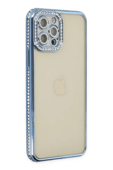 Mey İthalat®   iPhone 12 Pro Kılıf Joke Taşlı Silikon - Mavi ürün görseli 1