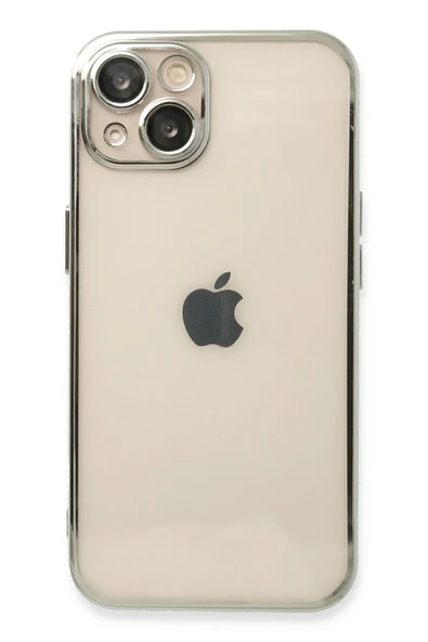 Mey İthalat®   iPhone 14 Plus Kılıf  Lensli Silikon - Gümüş ürün görseli 1