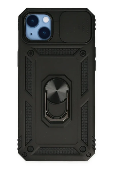 Mey İthalat®   iPhone 14 Plus Kılıf Pars Lens Yüzüklü Silikon - Siyah ürün görseli 1