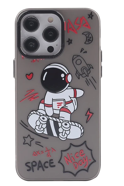 Mey İthalat®   iPhone 14 Pro Max Kılıf  Desenli Kapak -  Siyah - 1 ürün görseli 1
