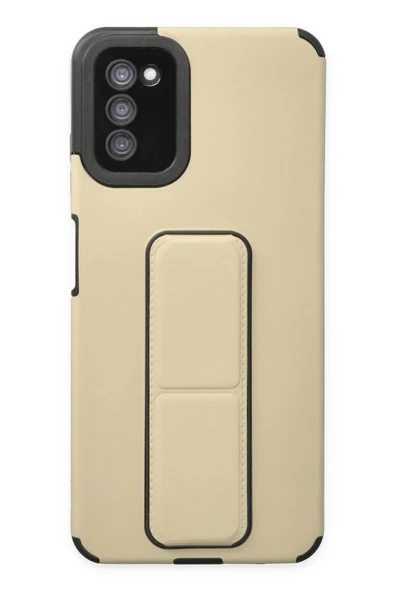 Mey İthalat®  Samsung Galaxy A03S Kılıf Mega Standlı Silikon - Gold ürün görseli 1