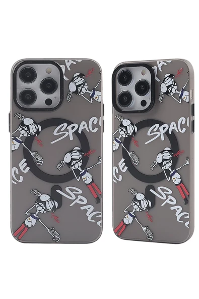 Mey İthalat®   iPhone 12 Pro Max Kılıf Apollo Magneticsafe Desenli Kapak - Apollo Siyah - 3 ürün görseli 1