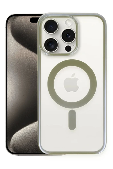 Mey İthalat®   iPhone 15 Pro Kılıf Erozi Magsafe Kapak - Gri ürün görseli 1