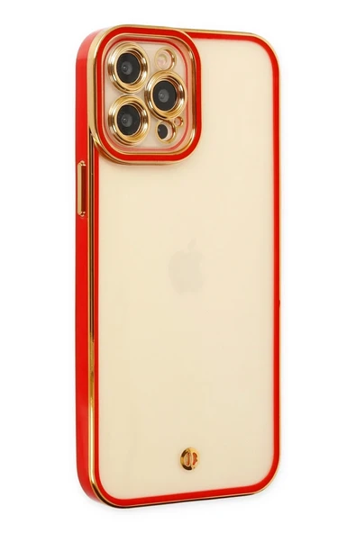 Mey İthalat®   iPhone 12 Pro Kılıf Liva Lens Silikon - Kırmızı ürün görseli 1