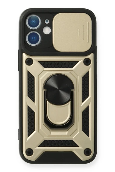 Mey İthalat®   iPhone 11 Kılıf Pars Lens Yüzüklü Silikon - Gold ürün görseli 1