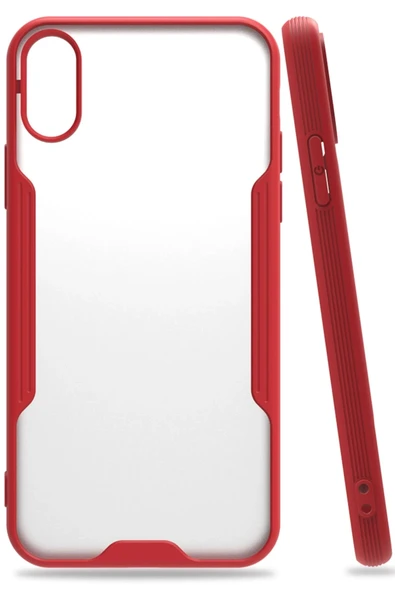 Mey İthalat®   iPhone X Kılıf Platin Silikon - Kırmızı ürün görseli 1