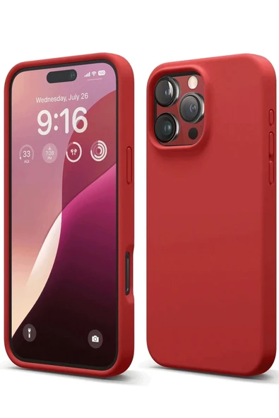 Mey İthalat®   iPhone 16 Pro Max Kılıf First Silikon - Kırmızı ürün görseli 1