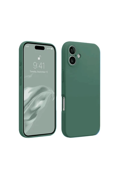 Mey İthalat®   iPhone 16 Plus Kılıf First Silikon - Koyu Yeşil ürün görseli 1