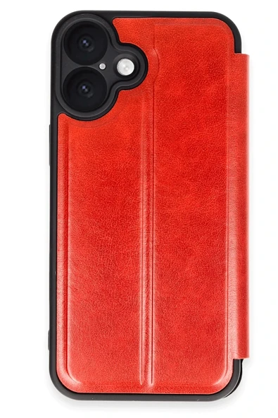 Mey İthalat®   iPhone 16 Kılıf Flip Cover - Kırmızı ürün görseli 1