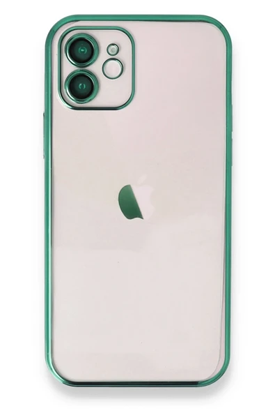 Mey İthalat®   iPhone 12 Kılıf  Lensli Silikon - Yeşil ürün görseli 1