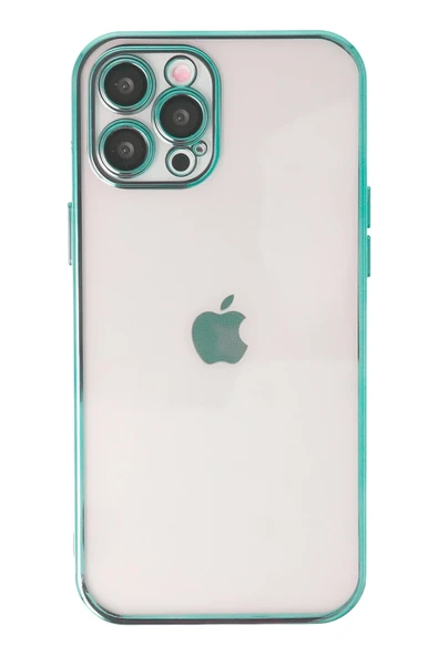 Mey İthalat®   iPhone 12 Pro Kılıf  Lensli Silikon - Yeşil ürün görseli 1