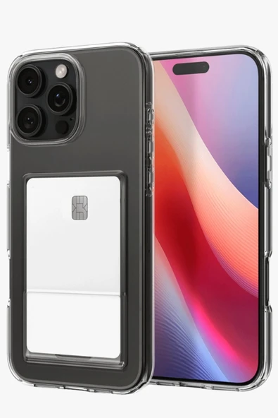 Mey İthalat®   iPhone 16 Pro Max Kılıf Kart Şeffaf Silikon - Şeffaf ürün görseli 1