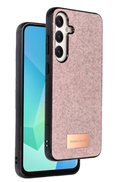 Mey İthalat®  Samsung Galaxy S24 FE Bright Simli Kapak - Pembe ürün görseli 1