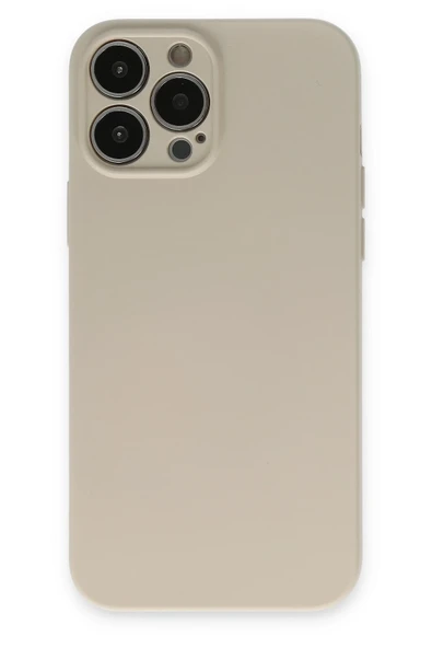 Mey İthalat®   iPhone 13 Pro Kılıf Nano içi Kadife Silikon - Bej ürün görseli 1