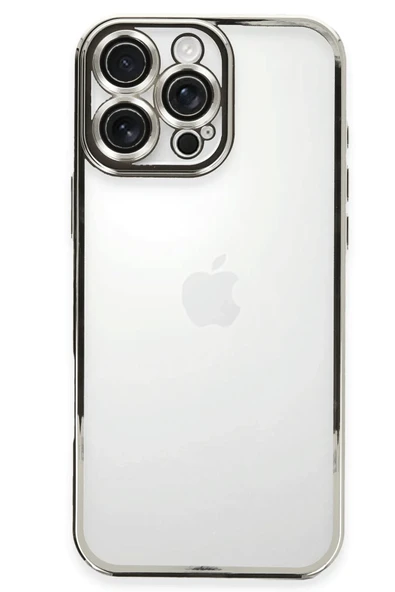 Mey İthalat®   iPhone 16 Pro Kılıf  Lensli Silikon - Gümüş ürün görseli 1