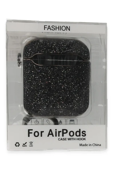 Mey İthalat®   Airpods 2 (2.nesil) Spell Simli Kılıf - Siyah ürün görseli 1
