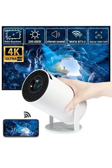 Ayaklı Projeksiyon Taşınabilir Mini Projektör Sinema Projektörü Android - Resim 5