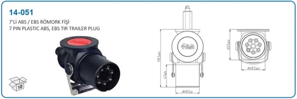 Unıversal Truck Romork Fisi 7li Abs / Ebs - Aksa 14-051 ürün görseli 1